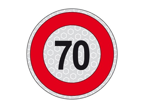 DISCO ADESIVO LIMITE VELOCITA' 70 KM/H