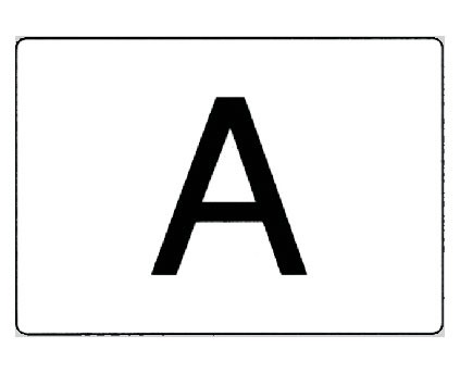 TABELLA ADESIVA ' A ' 300 X 400 MM - SUPPORTO IN ALLUMINIO