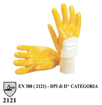 GUANTI COTONE RIVESTITI NBR GIALLO TG. 9
