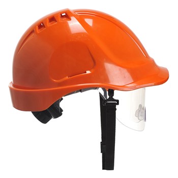 ELMETTO CON VISIERA ARANCIONE